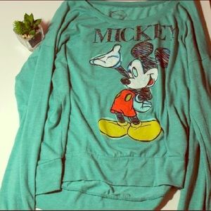 DISNEY teal Mickey Mouse top